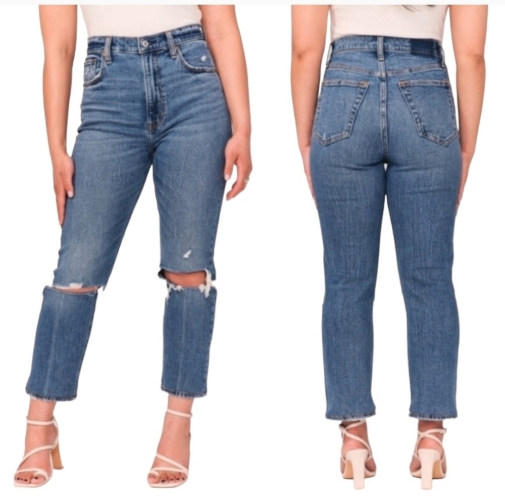 Abercrombie & Fitch Curve Love The Ankle Straight Ultra High Rise Sz 26/2